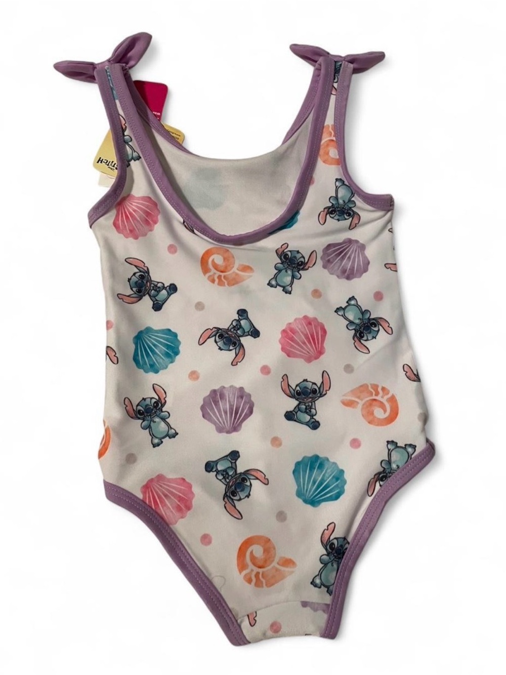 Disney Girls One-Piece Swimsuit with Lavender Trim and Multicolor Shells - Picture 2 of 6